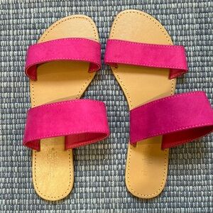 NWOT Bright pink sandals